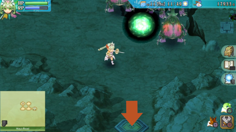 A button that gets rid of the yellow pillar when pressed / Rune Factory 4