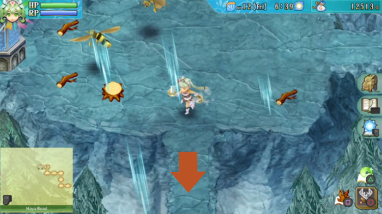 An area of Maya Road where there are violent gusts of wind from the north / Rune Factory 4