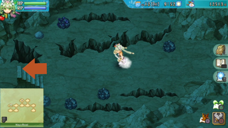 Steps leading to the surface of Maya Road / Rune Factory 4