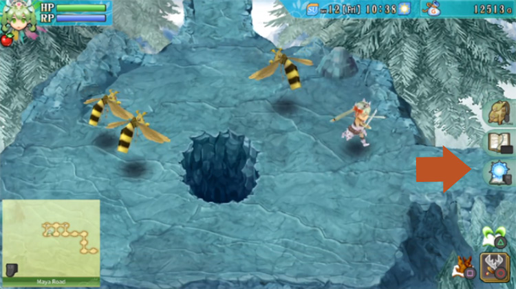 An area on Maya Road with a huge hole in the center / Rune Factory 4