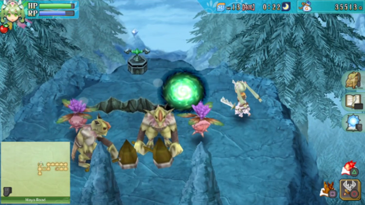 A green switch found on Maya Road / Rune Factory 4