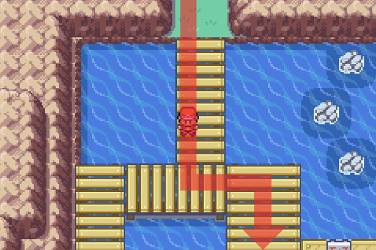 Continue south across the pier / Pokémon FRLG
