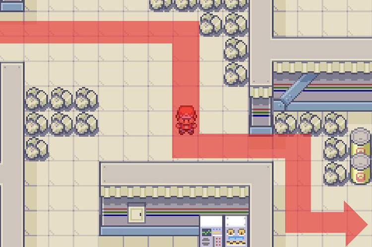 Enter the room with the yellow barrels / Pokémon FRLG