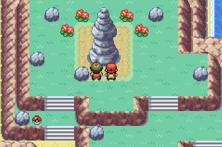 Interact with the rock pillar / Pokémon FRLG