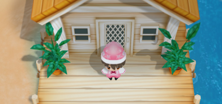 Standing outside the Seaside Cottage in SoS: FOMT