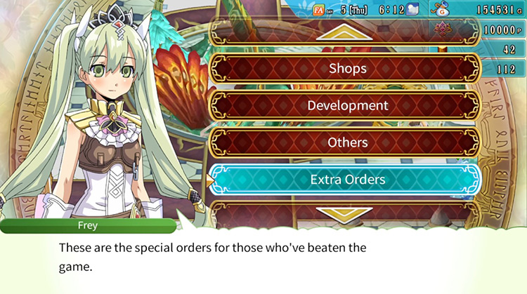 The Extra Orders Category at the Order Symbol / Rune Factory 4