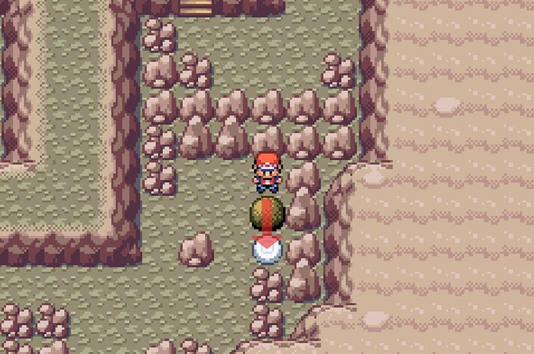Push the boulder on top of the button / Pokémon FRLG