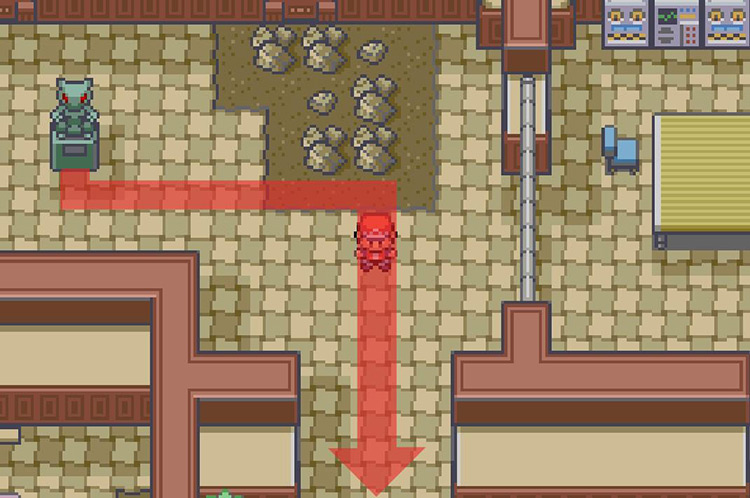 Enter the room to the south that was unlocked / Pokémon FRLG