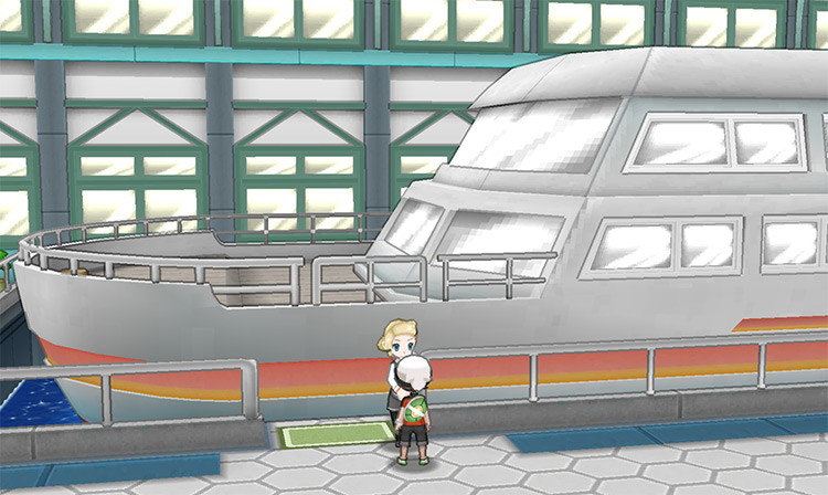 In front of the S.S. Tidal. / Pokémon Omega Ruby and Alpha Sapphire