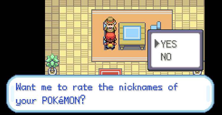 Name Rater asking to rate the nickname of my Pokémon / Pokémon FRLG