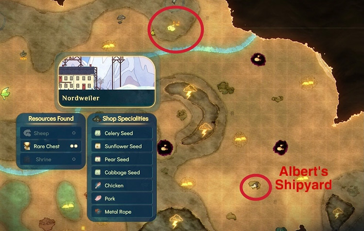 Nordweiler location on the map / Spiritfarer