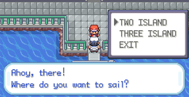Boarding the Seagallop Ferries to travel to Two Island / Pokémon FireRed & LeafGreen