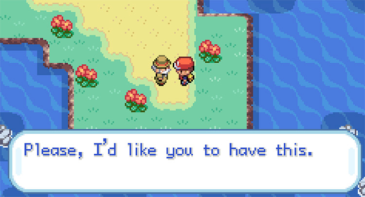 Receiving the Togepi Egg from the Gentleman at the end of Water Labyrinth / Pokémon FireRed & LeafGreen