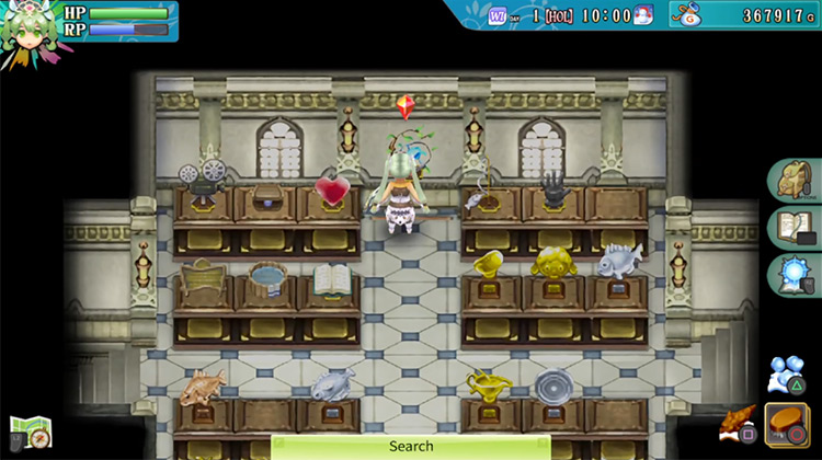 The entrance to the Sharance Maze found in the trophy room / Rune Factory 4