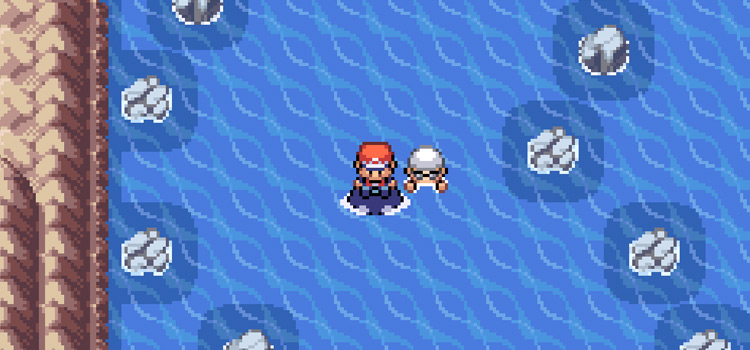 Surfing down the Water Path in Pokémon FireRed