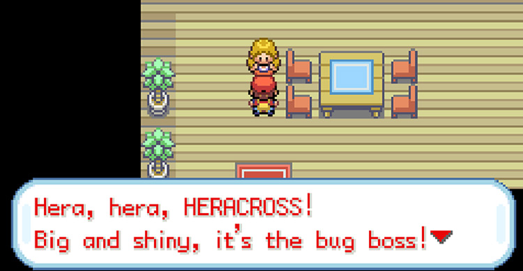 Ultimate Horn NPC woman asking for a Heracross / Pokémon FRLG