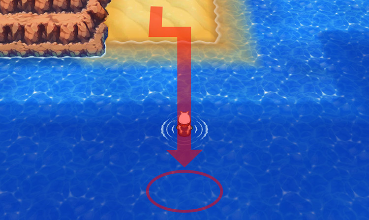 The closest Dive spot to the Fist Plate on Route 130. / Pokémon Omega Ruby and Alpha Sapphire