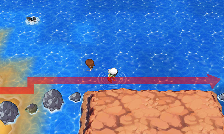 Surfing on Route 107. / Pokémon Omega Ruby and Alpha Sapphire