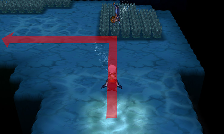 Route 107 underwater. / Pokémon Omega Ruby and Alpha Sapphire