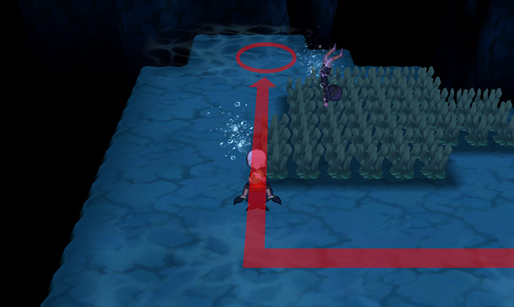The corner where the Flame Plate is hidden. / Pokémon Omega Ruby and Alpha Sapphire