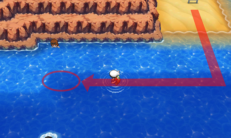 The closest Dive spot to the Icicle Plate. / Pokémon Omega Ruby and Alpha Sapphire