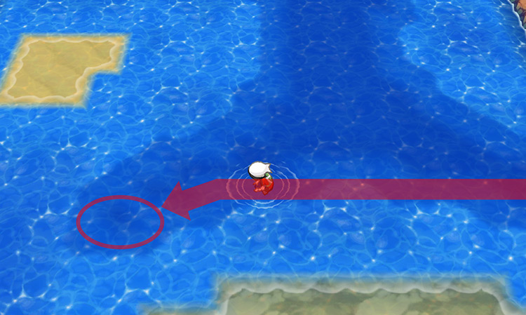The nearest dive spot to the Stone Plate’s location. / Pokémon Omega Ruby and Alpha Sapphire