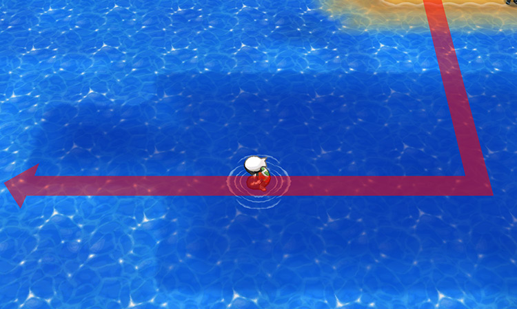 Surfing on Route 129. / Pokémon Omega Ruby and Alpha Sapphire