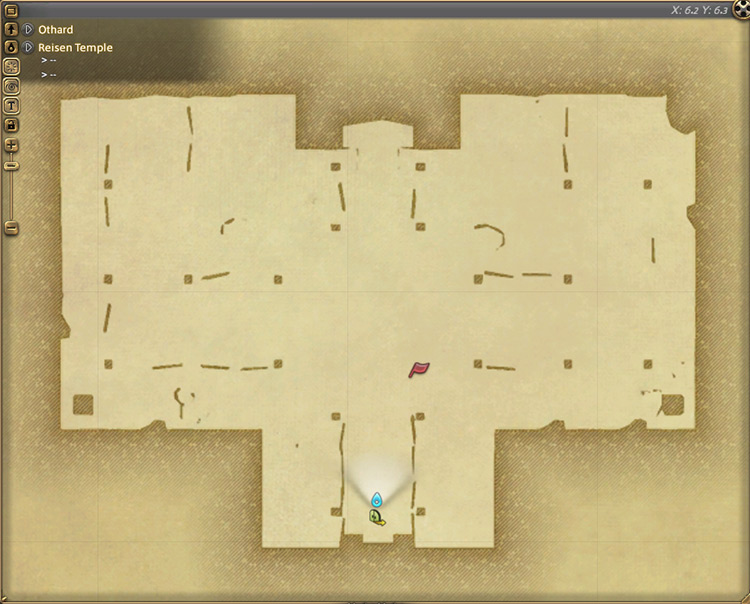 Suzaku’s map location inside The Reisen Temple / Final Fantasy XIV