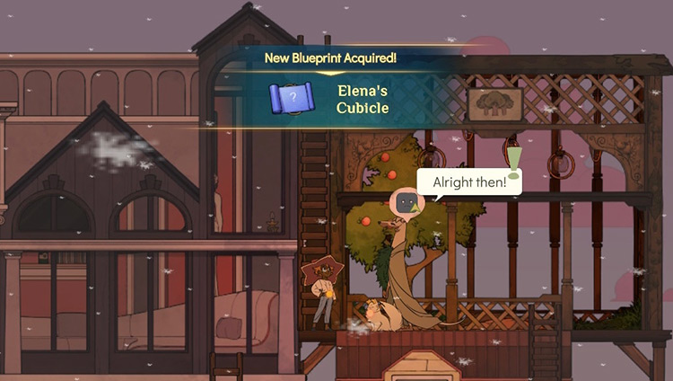 Elena’s first request unlocks the blueprints for her house / Spiritfarer