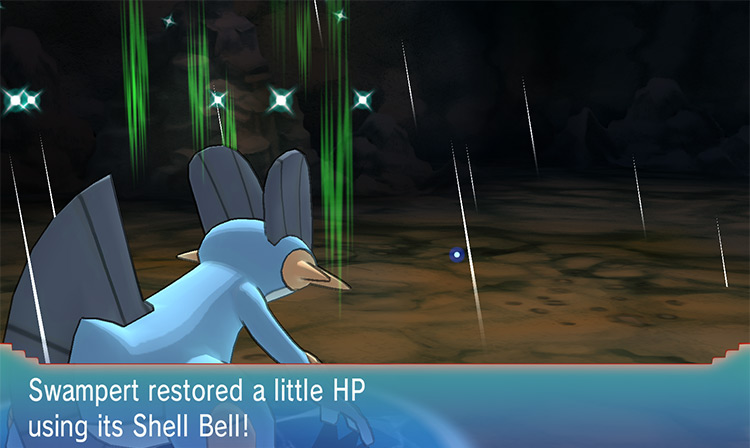 Shell Bell’s effect in battle / Pokémon Omega Ruby and Alpha Sapphire