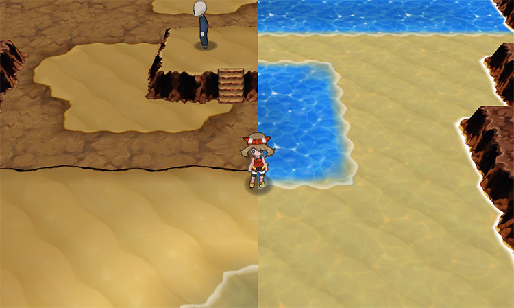 Low Tide vs. High Tide in Shoal Cave / Pokémon Omega Ruby and Alpha Sapphire