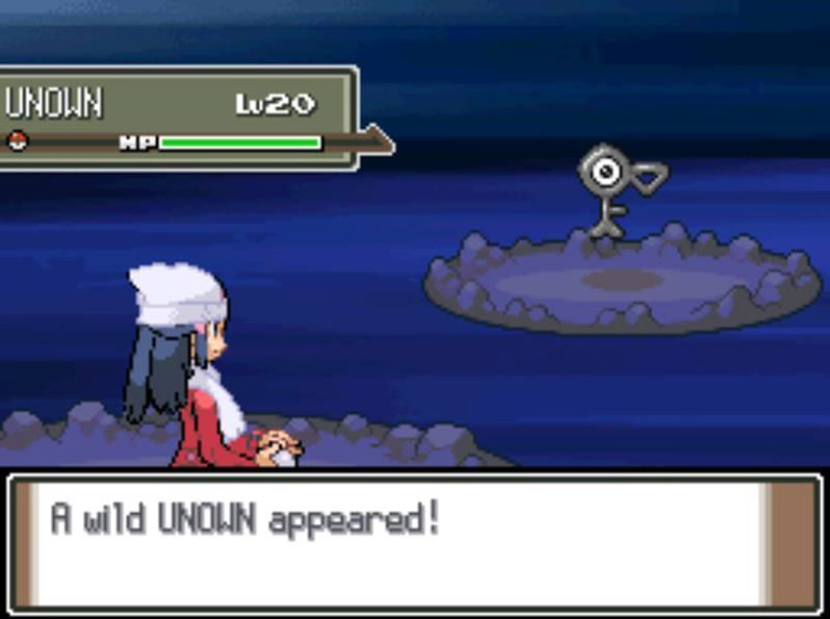 Finding a wild Unown in the Solaceon Ruins / Pokémon Platinum
