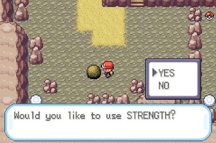 Use Strength on this boulder / Pokémon FRLG