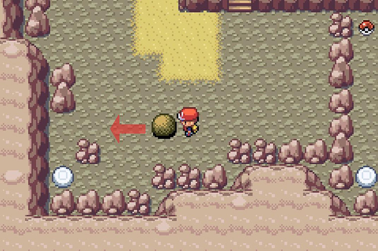 Push the boulder two steps to the left / Pokémon FRLG