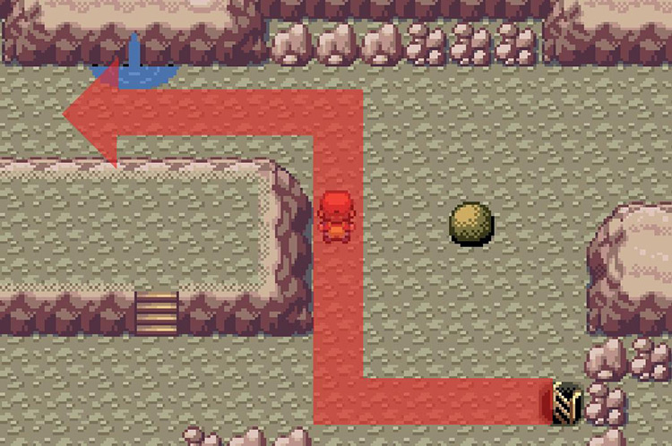 Head past the boulder on the 3rd floor / Pokémon FRLG