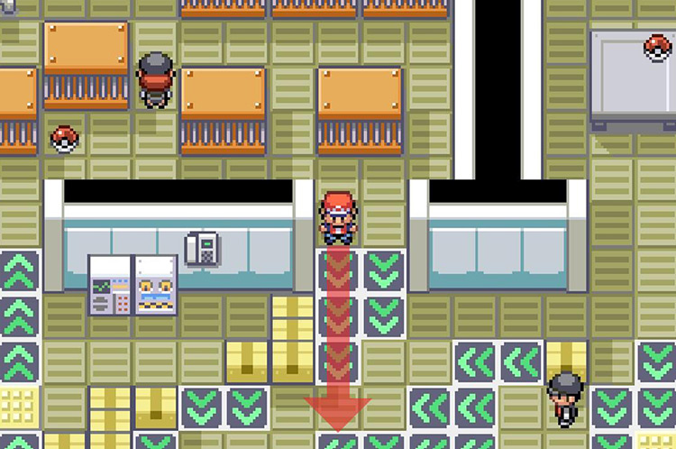 Take the arrow tiles on the left / Pokémon FRLG
