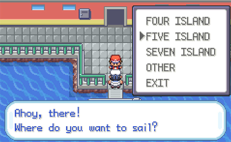Sailing to Five Island to find the Rocket Warehouse / Pokémon FRLG