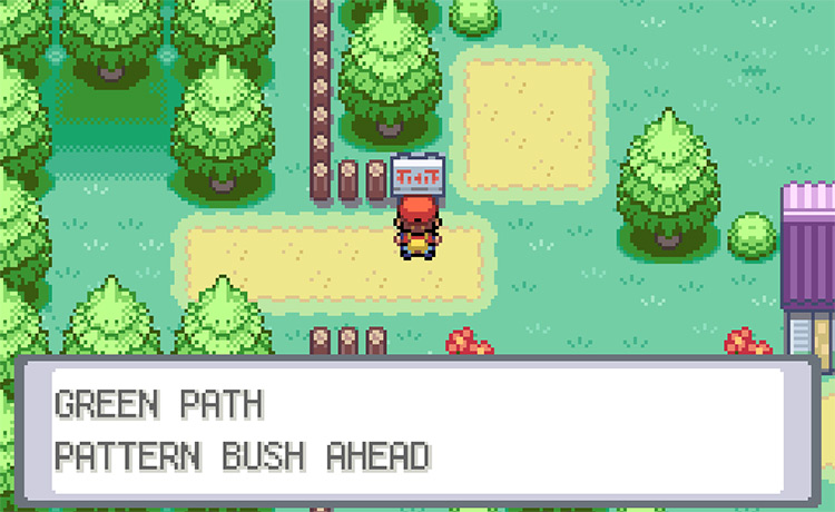 Outside of Pattern Bush, on Green Path, north of Six Island / Pokémon FRLG