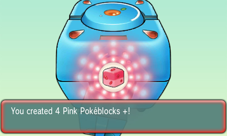Creating 4 Pink Pokéblocks+ using Pink Berries / Pokémon ORAS