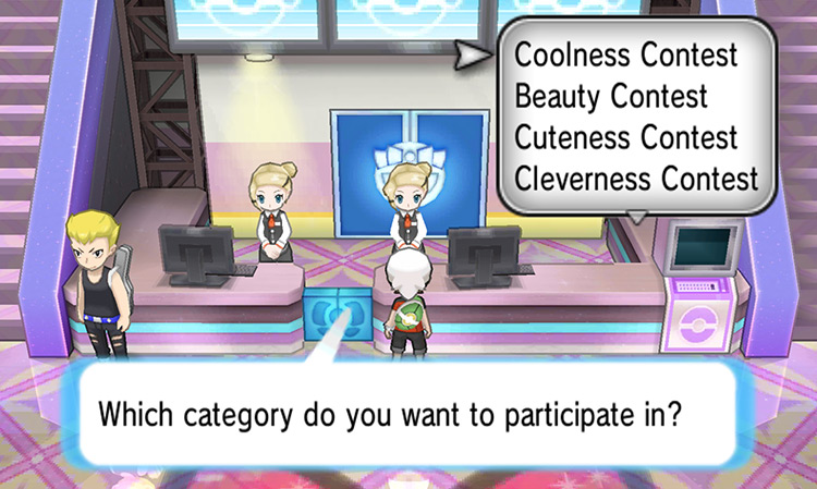 Choosing a Contest category in a Pokémon Contest Spectacular / Pokémon ORAS