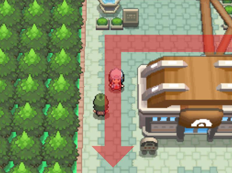 Turning south at the Canalave’s Gym / Pokémon Platinum