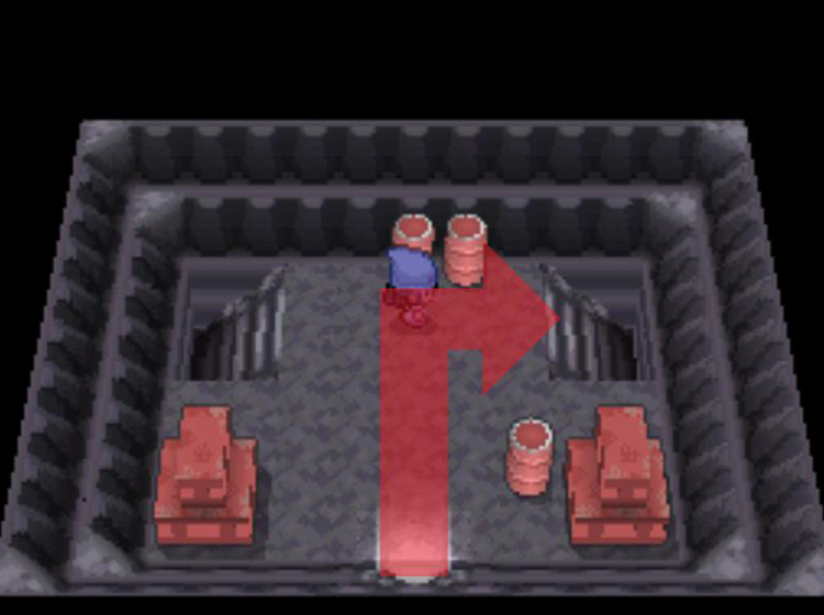 Taking the right-hand staircase / Pokémon Platinum