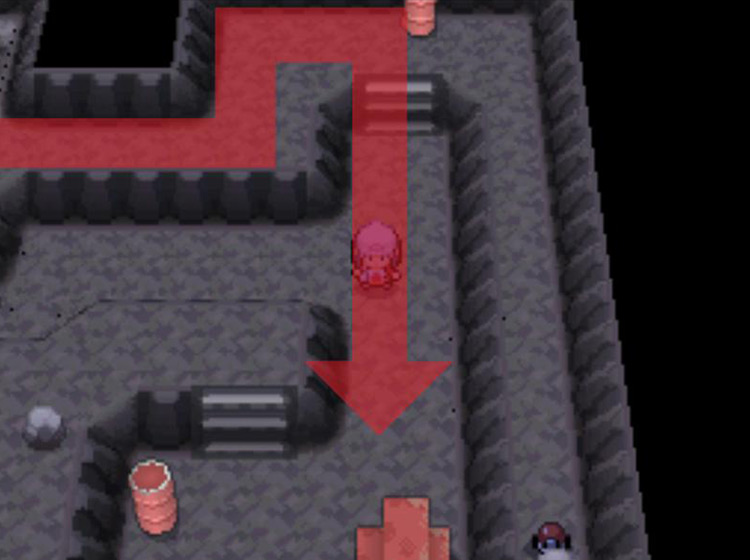 Taking the staircase and moving south / Pokémon Platinum