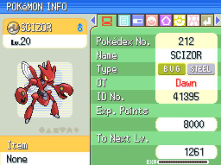 The newly-evolved Scizor / Pokémon Platinum