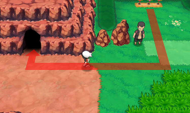 The entrance to the Fiery Path on Route 112 / Pokémon ORAS