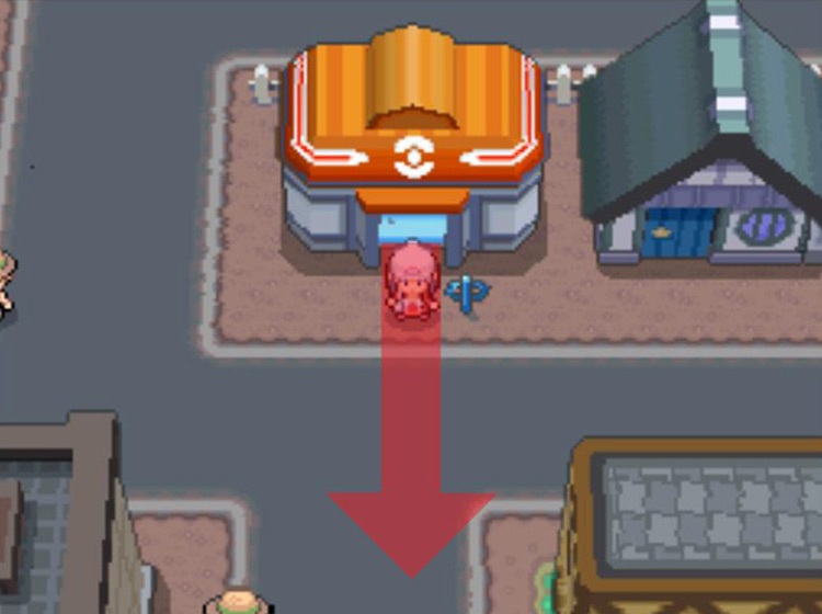 Heading south from the Eterna City Pokémon Center / Pokémon Platinum