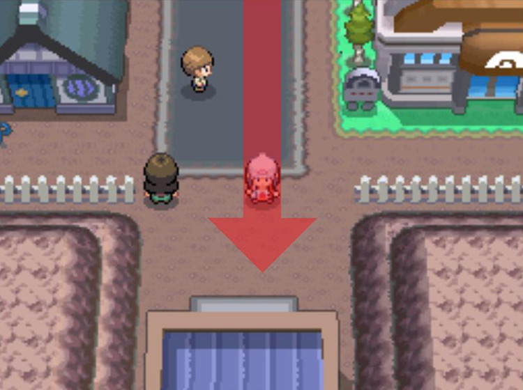 Entering the gate to Cycling Road / Pokémon Platinum