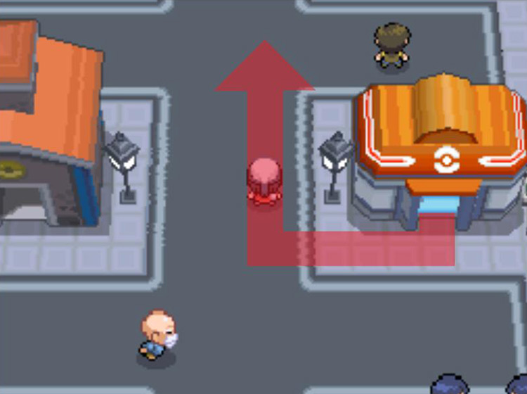 Heading north from the Jubilife Pokémon Center / Pokémon Platinum