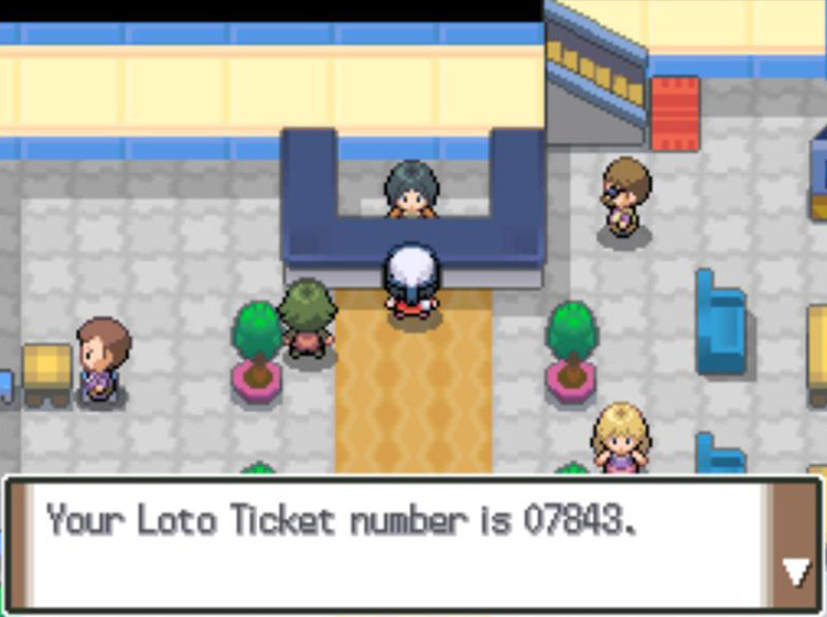 Receiving the 6-digit Ticket number / Pokémon Platinum