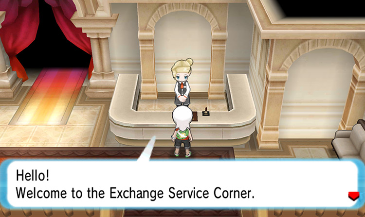 The Exchange Service Corner inside the Battle Maison / Pokémon ORAS